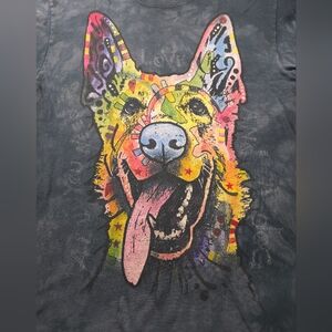 The Mountain Love Shepherd colorful, psychedelic tie-dye T-shirt‎ Size Medium
